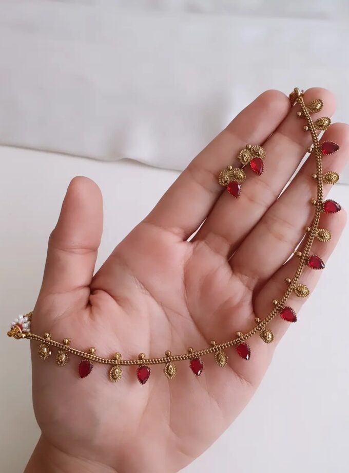 COLOUR DIYA NECKLACE-A4406 RUBY