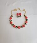 AD STONE NECKLACE-A1149 PINK