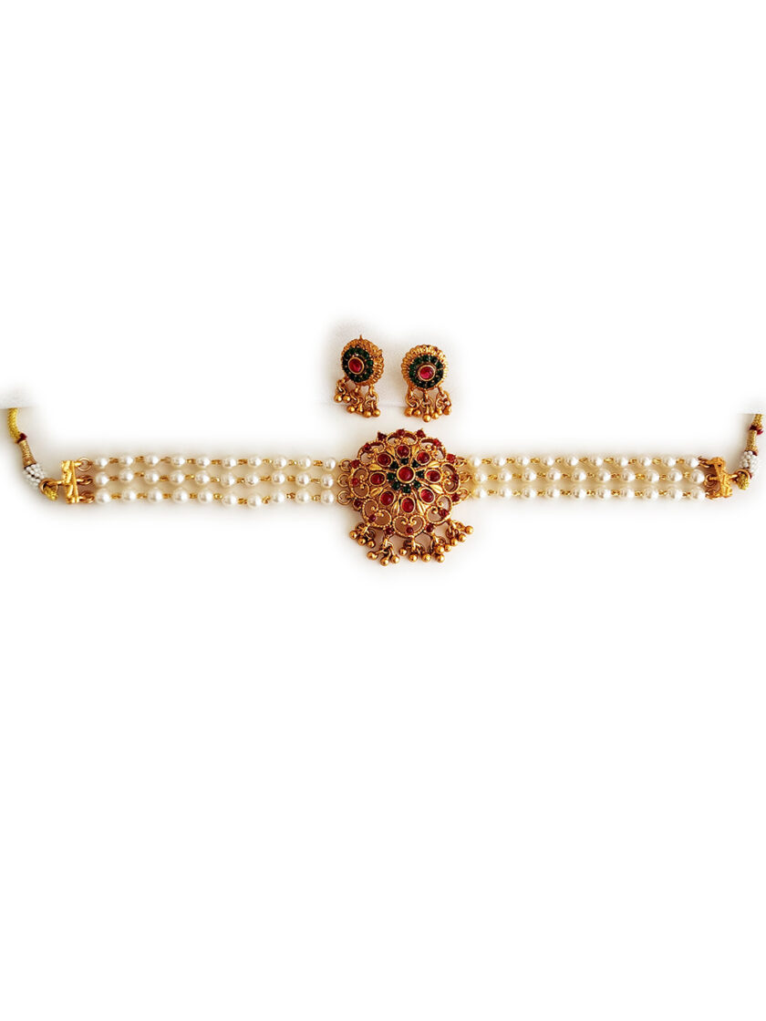 PEARL CHOKER-A379 MULTY