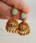 EARRING-B9 OVAL AQUA